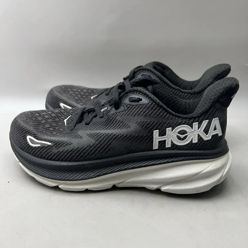 Hoka One One Clifton 9 Running Shoes Women Size 8 B Black Mesh Comfort Sneakers
